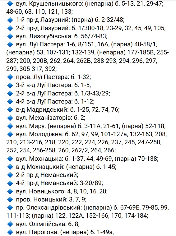 свет отключат в Индустриальном районе Харкова в субботу