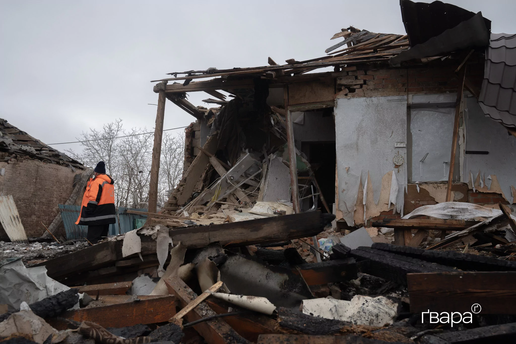 Наслідки обстрілу у Салтівському районі