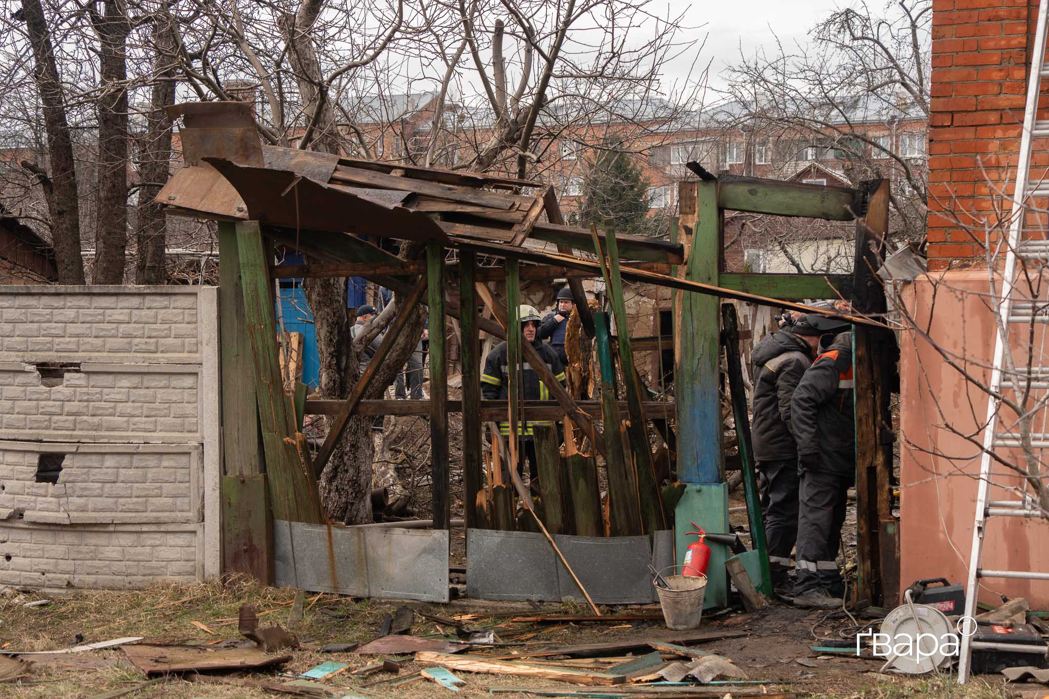 Наслідки обстрілу Новобаварського району