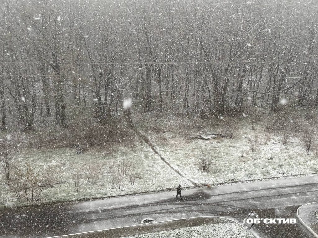 Сніг у Харкові 10 квітня