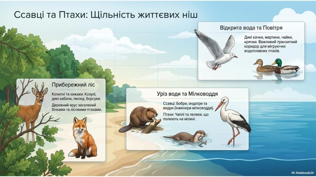 Дика природа навколо водосховища