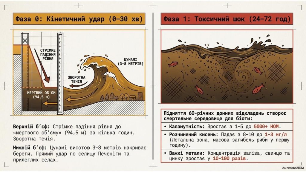 Модель можливого розливу води при руйнуванні дамби