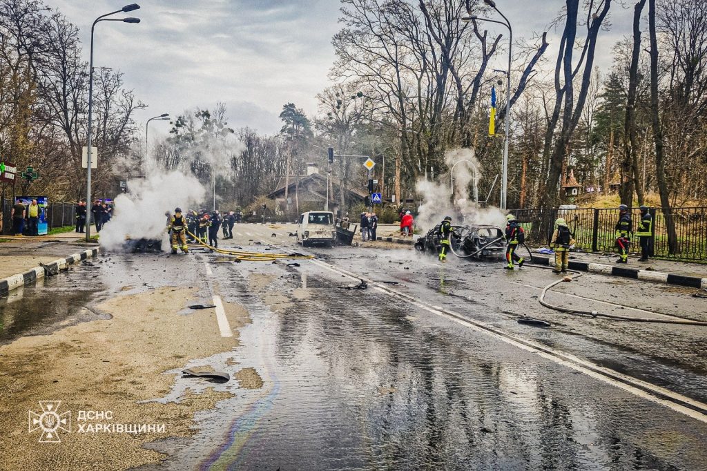 Наслідки удару БпЛА у Шевченківському районі Харкова