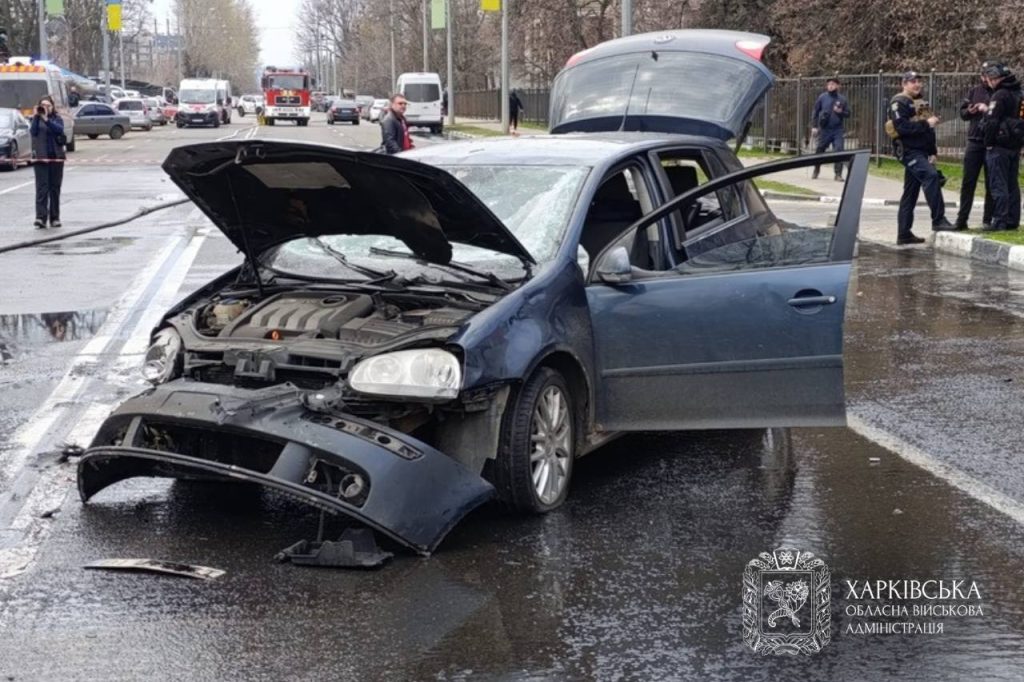 Місце влучання БпЛА у Харкові