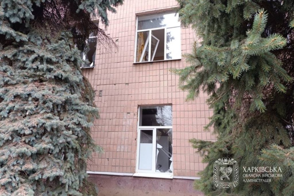 Місце влучання БпЛА у Харкові