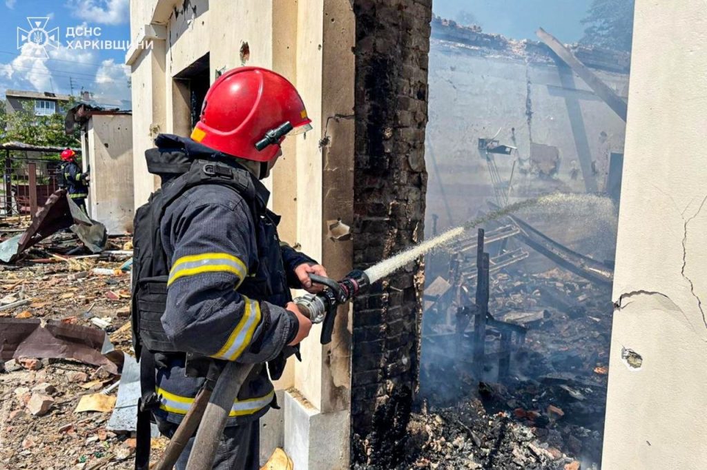 Пожежа у Балаклії після влучання БпЛА