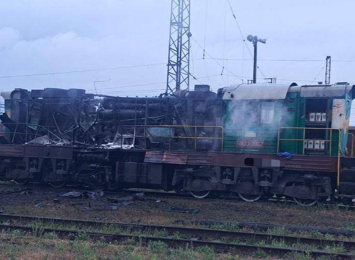На Харківщині внаслідок обстрілу Росії пошкоджено локомотив