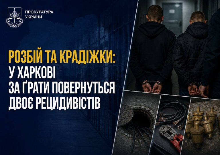 За крадіжки майна КП та напад на чоловіка двоє харків’ян знову опиняться за ґратами