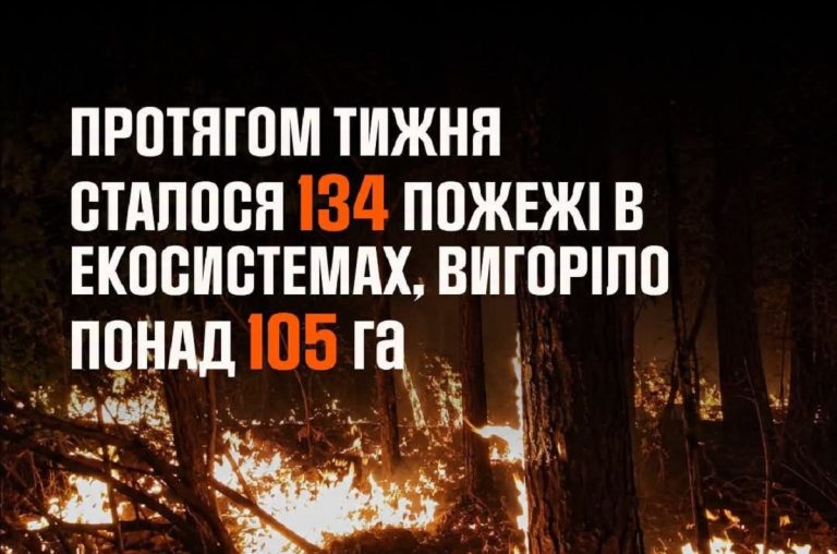 На Харківщині за тиждень зафіксовано 134 пожежі в природних екосистемах