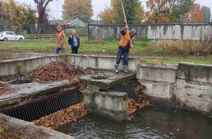 Стічні шахти в Харкові розчищають від накопичених відходів і рослинних решток